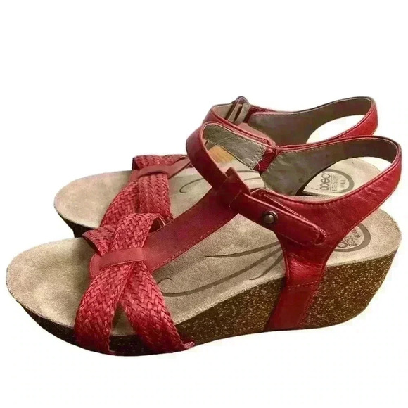 ABEO Urmy Neutral Support Wedge Sandals Red Size 8.5 - Picture 4 of 7